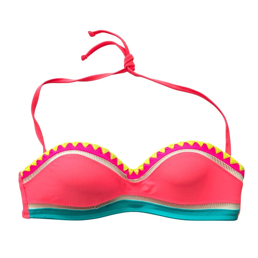 Y2K Vintage Pink Halter Swimwear Active Beach Vacation‎ OP Bikini Top Medium